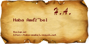 Haba Amábel névjegykártya